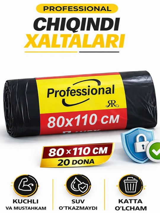 Chiqindi qop, axlat qop, axlat paketlar, chiqindi uchun paketlar