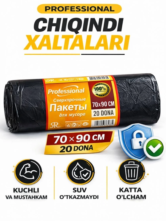 Chiqindi qop, axlat qop, axlat paketlar, chiqindi uchun paketlar
