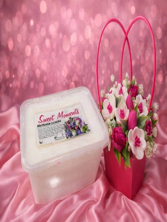 Мыльная основа Sweet Moments для мыла ручной работы, мыловарение, 1 кг белый - 