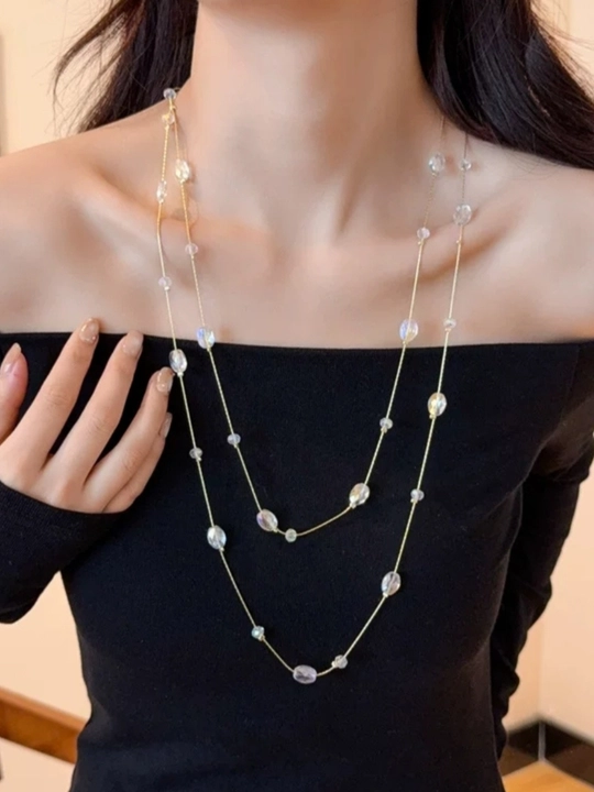 Inju marjon ayollar uchun – oq marvarid choker, klassik taqinchoq” - 