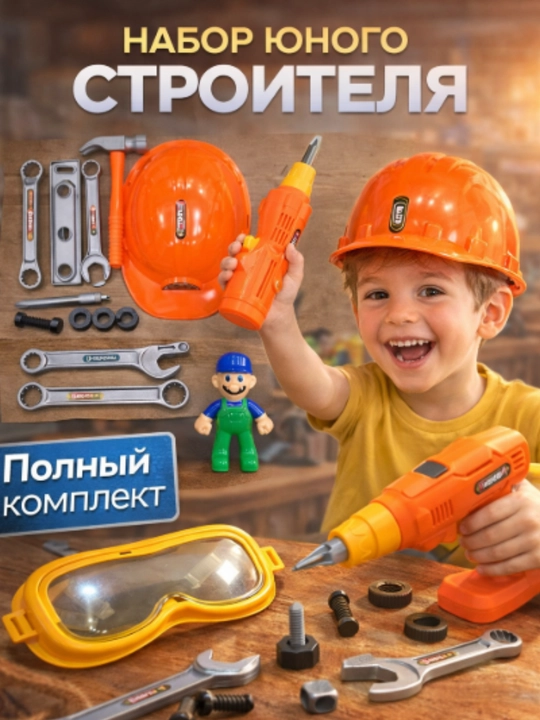 Набор инструментов для маленького мастера, игрушки для детей, для подарка - 