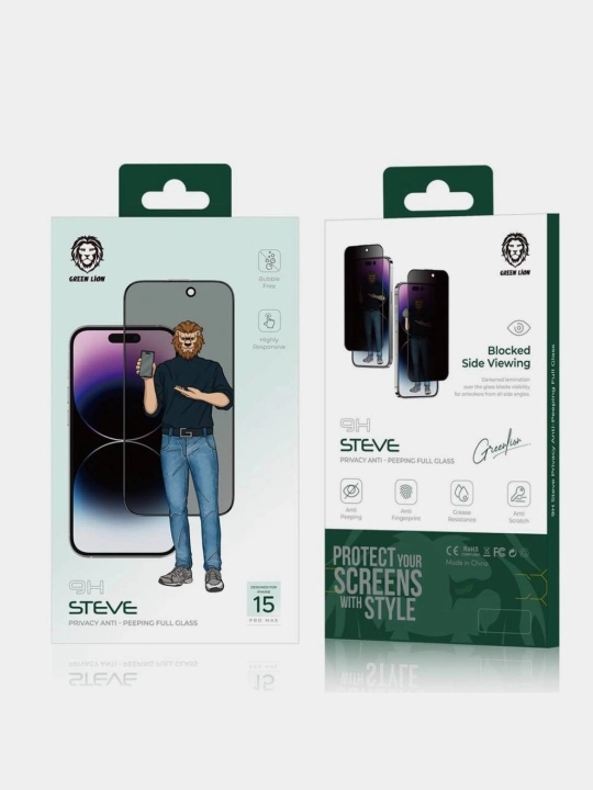 Green Lion 9H Privacy Himoya Oynasi – Anti-Peeping Maxfiylik Tempered Glass