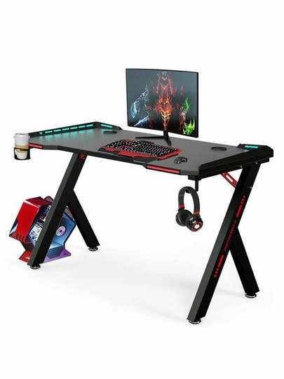 Игровой компьютерный стол для геймеров с RGB подсветкой, стол с держателем для наушников — ДЛАДОМА-IGRSTOL