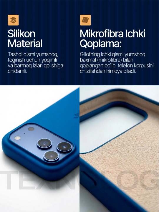 IPhone 11, 12, 13, 14, 15, 16, 17 Pro, Pro max, rangli, silikon g'ilof