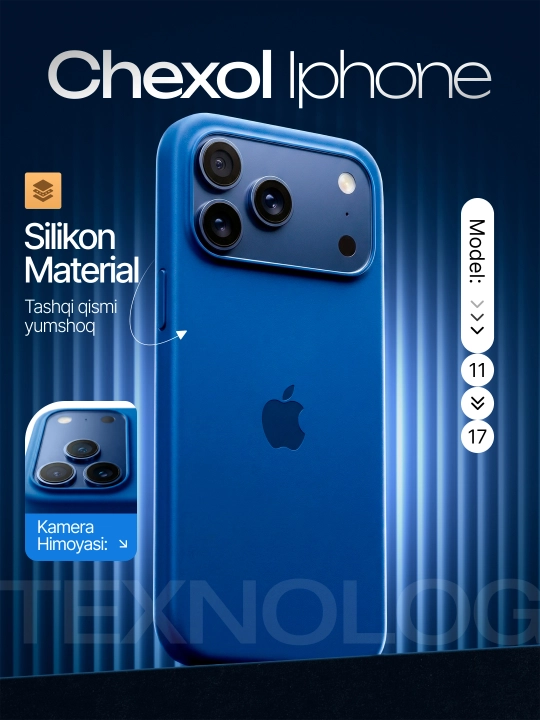 IPhone 11, 12, 13, 14, 15, 16, 17 Pro, Pro max, rangli, silikon g'ilof