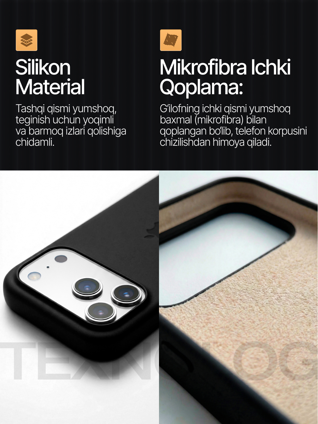 IPhone 11, 12, 13, 14, 15, 16, 17 Pro, Pro max, rangli, silikon g'ilof