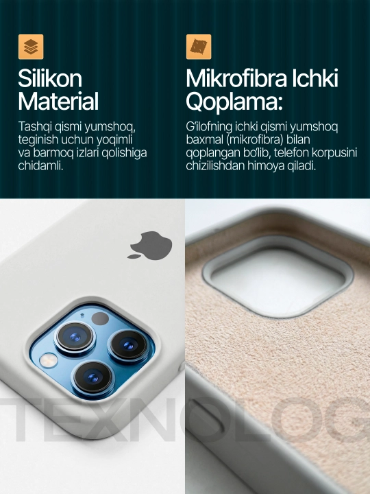 IPhone 11, 12, 13, 14, 15, 16, 17 Pro, Pro max, rangli, silikon g'ilof