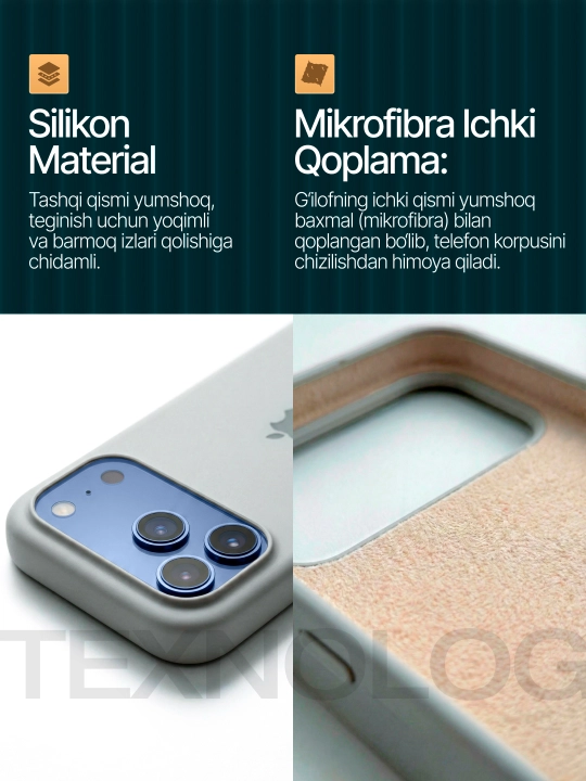 IPhone 11, 12, 13, 14, 15, 16, 17 Pro, Pro max, rangli, silikon g'ilof