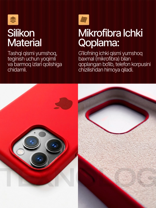IPhone 11, 12, 13, 14, 15, 16, 17 Pro, Pro max, rangli, silikon g'ilof