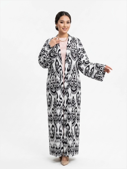 Ayollar uchun milliy abaya, standart o‘lcham, 46-60, material: zig‘ir