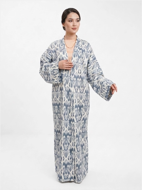 Ayollar uchun milliy abaya, standart o‘lcham, 46-60, material: zig‘ir