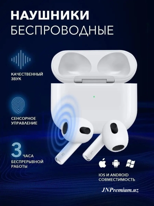 Sensorli simsiz quloqchinlar Pods 3 — iPhone, Android, Windows uchun
