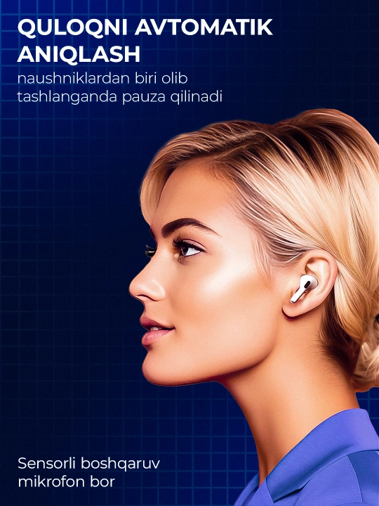 Pods 3 TWS — Simsiz naushniklar Bluetooth, Android va iPhone uchun - 