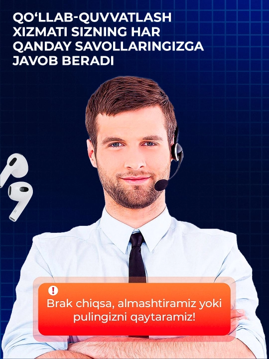 Pods 3 TWS — Simsiz naushniklar Bluetooth, Android va iPhone uchun