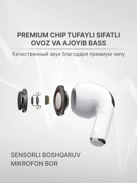 Pods 3 Simsiz naushniklar — iOS, Android, Windows uchun