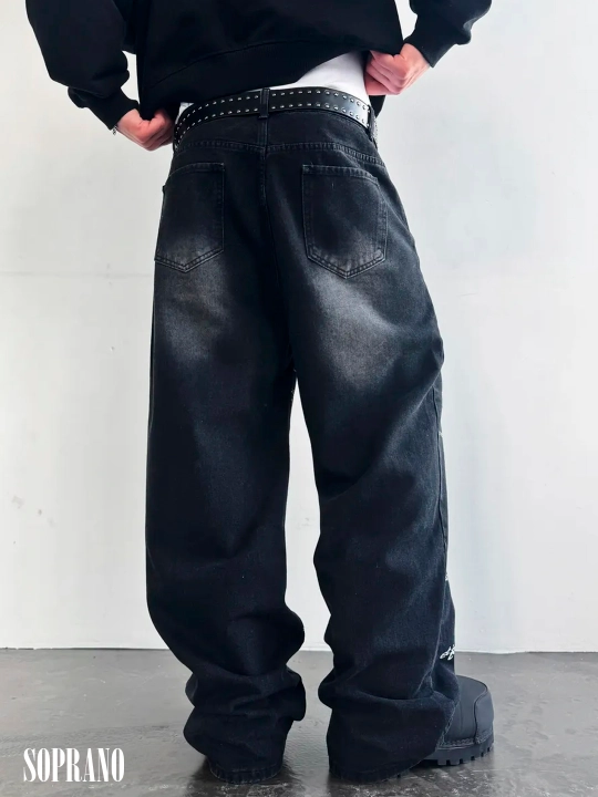 ETHER keng baggy jinsilar, erkaklar, ayollar va o‘smirlar uchun, o‘lchamlar S–XXXL
