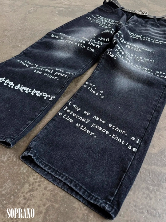 ETHER keng baggy jinsilar, erkaklar, ayollar va o‘smirlar uchun, o‘lchamlar S–XXXL