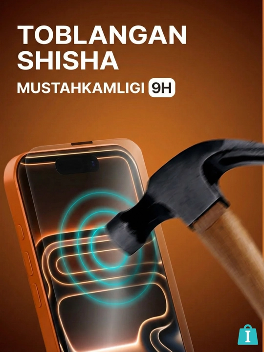 Ramkasiz himoya oynasi iPhone uchun, qora hoshiyasiz, 13, 14, 15, 16, 17, Pro va Pro Max
