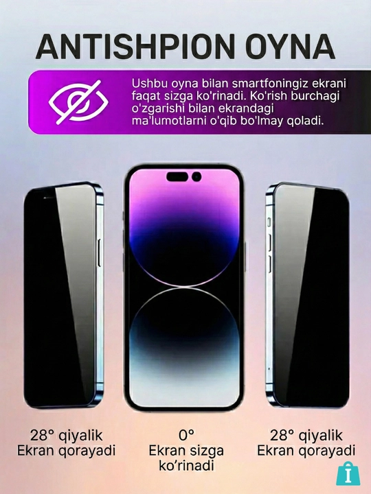 Ramkasiz himoya oynasi iPhone uchun, qora hoshiyasiz, 13, 14, 15, 16, 17, Pro va Pro Max
