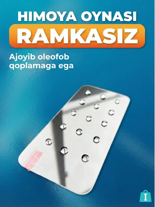 Ramkasiz himoya oynasi iPhone uchun, qora hoshiyasiz, 13, 14, 15, 16, 17, Pro va Pro Max