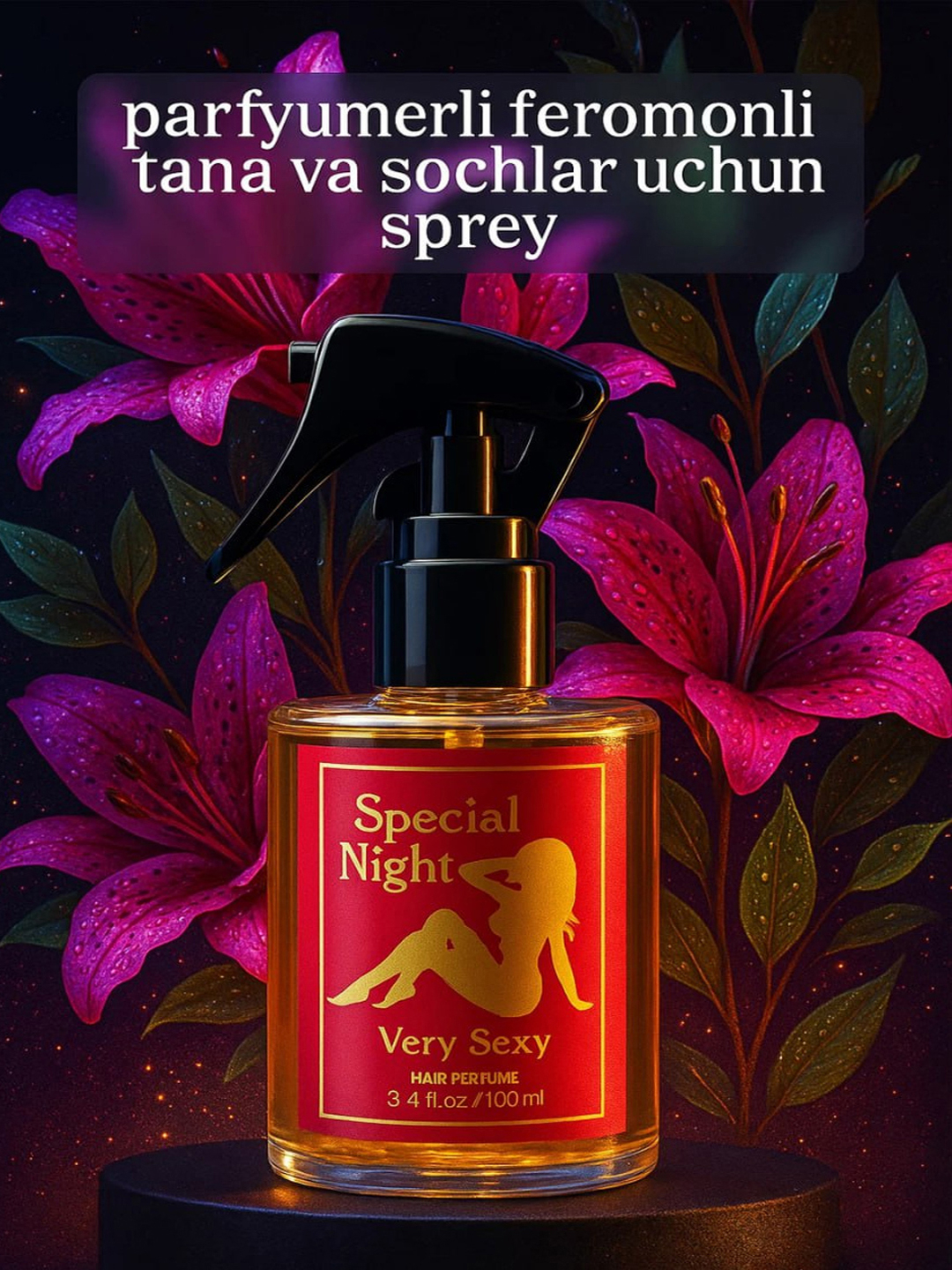 Parfyumerli feromonli tana va sochlar uchun sprey, 100 ml - 