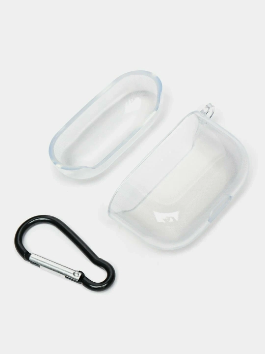 Прозрачный, бесцветный, удобный, мягкий силиконовый чехол на AirPods pro 2 с карабином - 