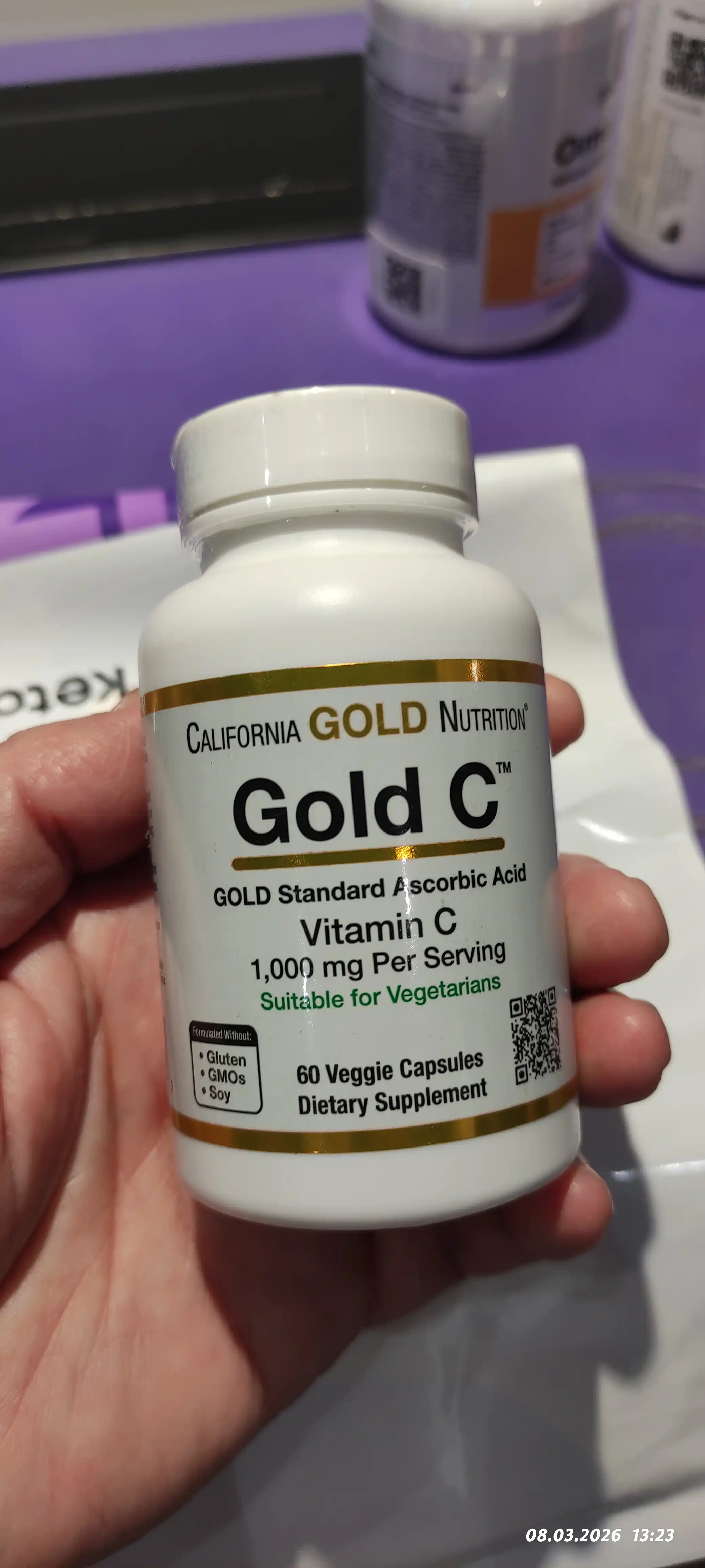 Витамин С California Gold Nutrition Gold C, 1000 мг, 60 капсул