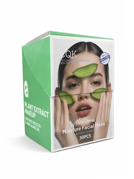 Маски для лица CQK Aloe Vera и Coconut – увлажняющие и восстанавливающие, 30 шт