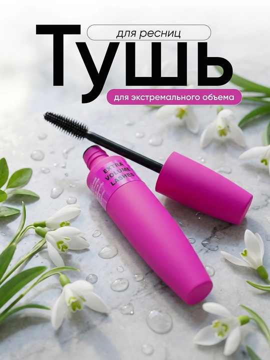Тушь для ресниц для экстремального объема водостойкая черная - 