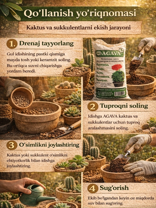 AGAVA – Специальная почвенная смесь для кактусов и суккулентов