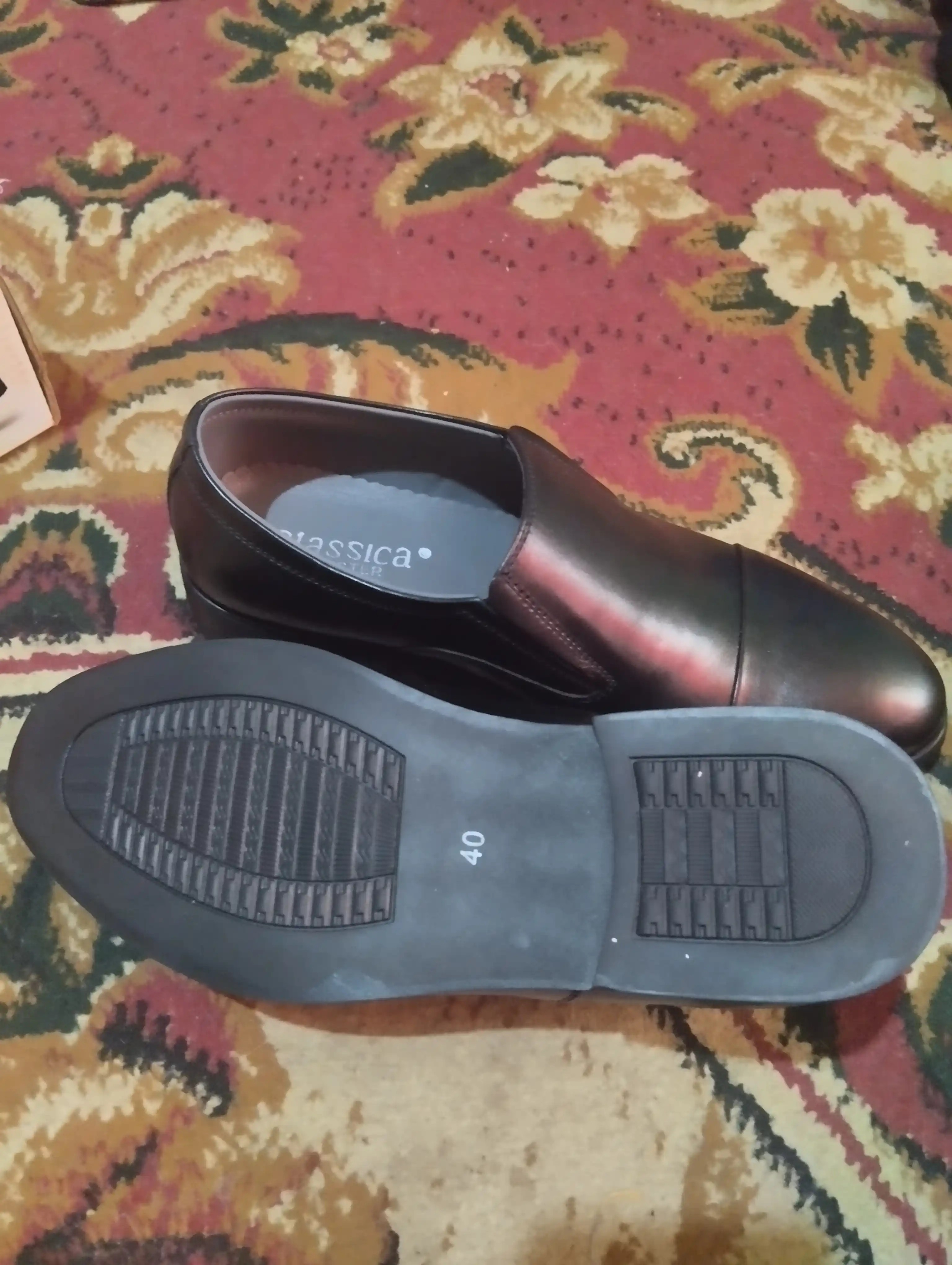 PEGAS Erkaklar poyabzali, klassik tufli, tabiiy charm, qora, 39–46