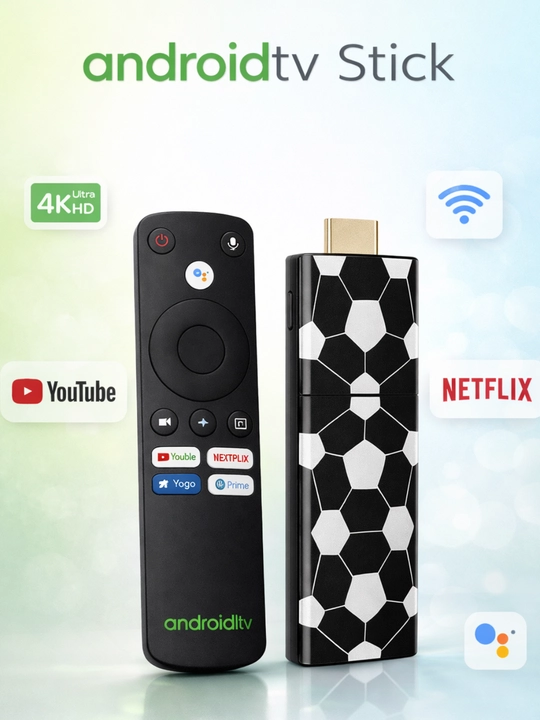 Android TV Stick 4K Wi-Fi смарт ТВ приставка