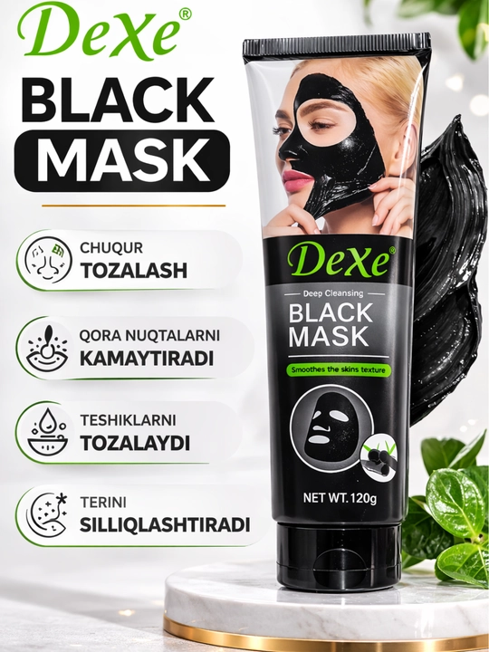 DeXe yuz niqobi – Black Mask va Gold Mask, peel-off niqoblar, 120 g - 