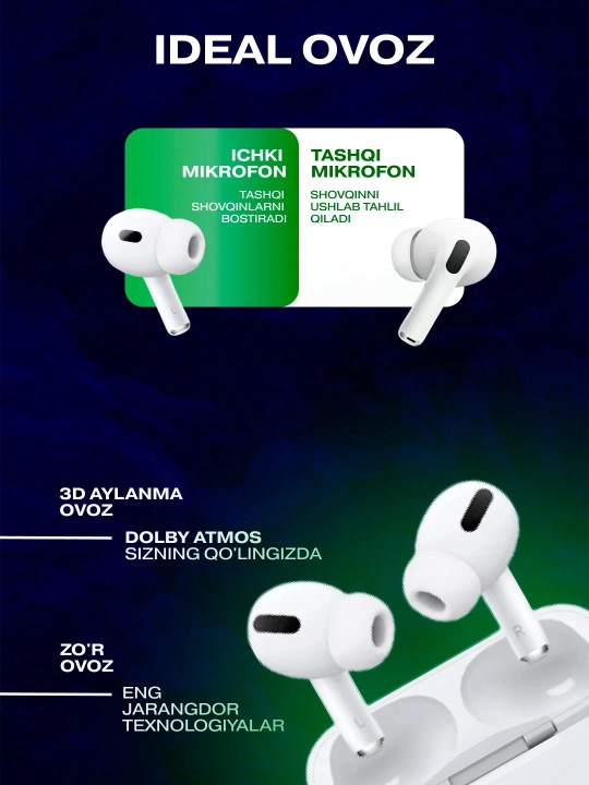 "A.Pod Pro 2" simsiz quloqchinlari, Bluetooth 5.0, ishlash vaqti 4,5 soat
