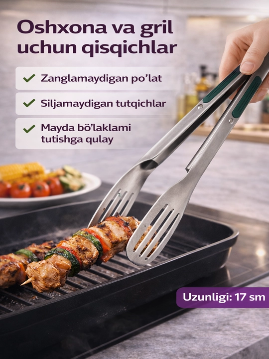 Oshxona qisqichlari zanglamaydigan po'lat 17-25 cm - 