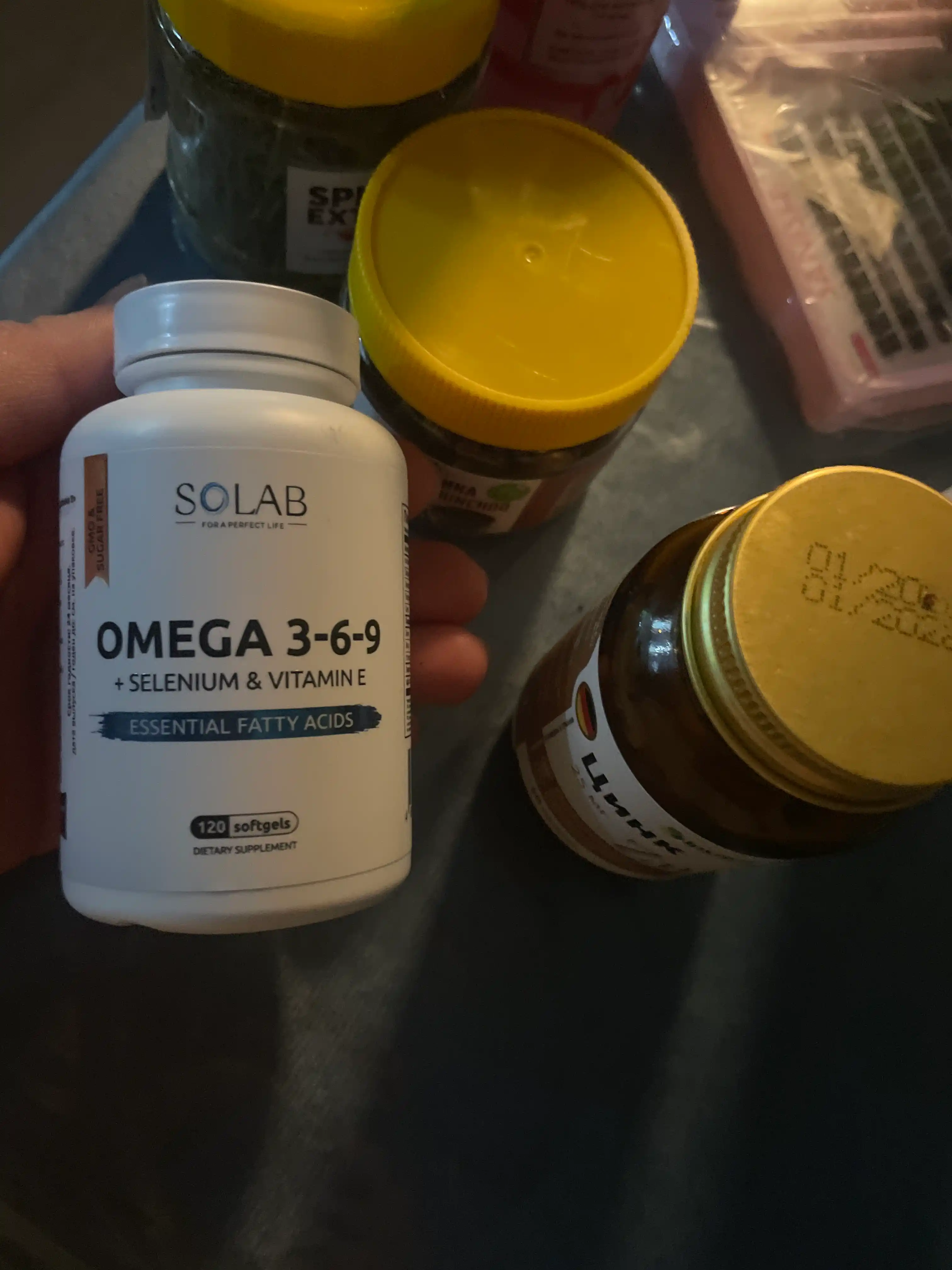 Omega 3-6-9, SOLAB, Selen va E vitamini bilan, 120 kapsula