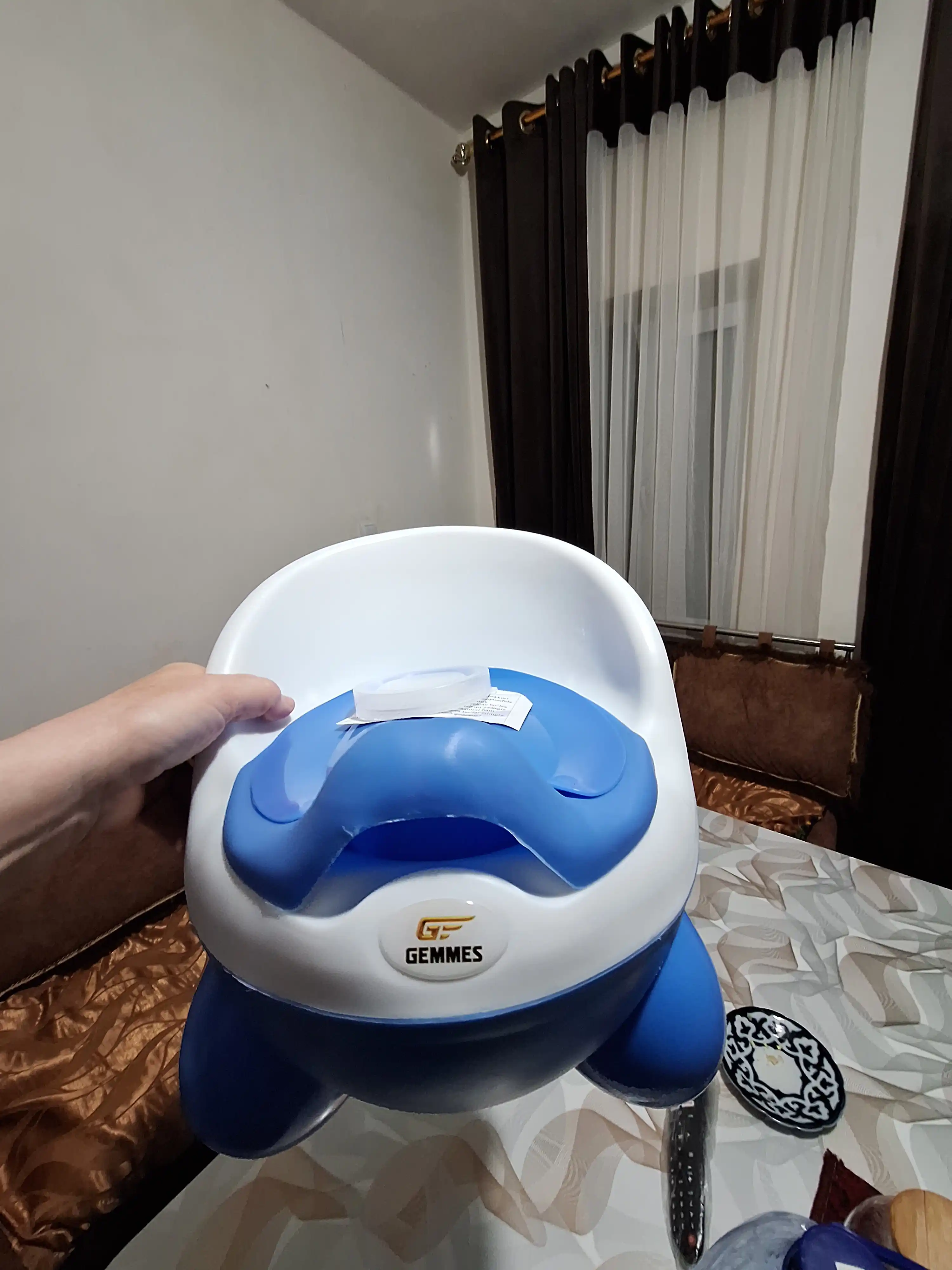 Детский горшок со спинкой и крышкой
