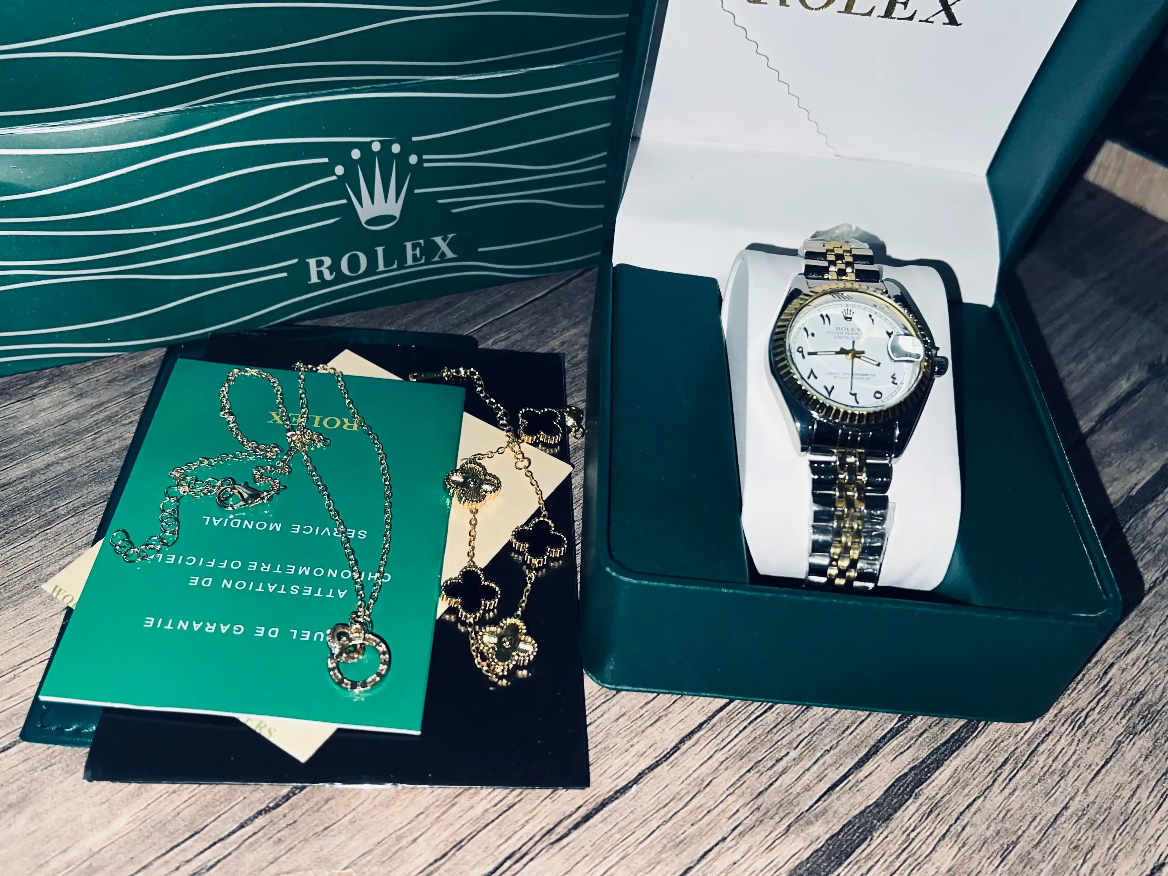 Ayollar uchun klassik Rolex soati - to‘liq sovg‘a to‘plami