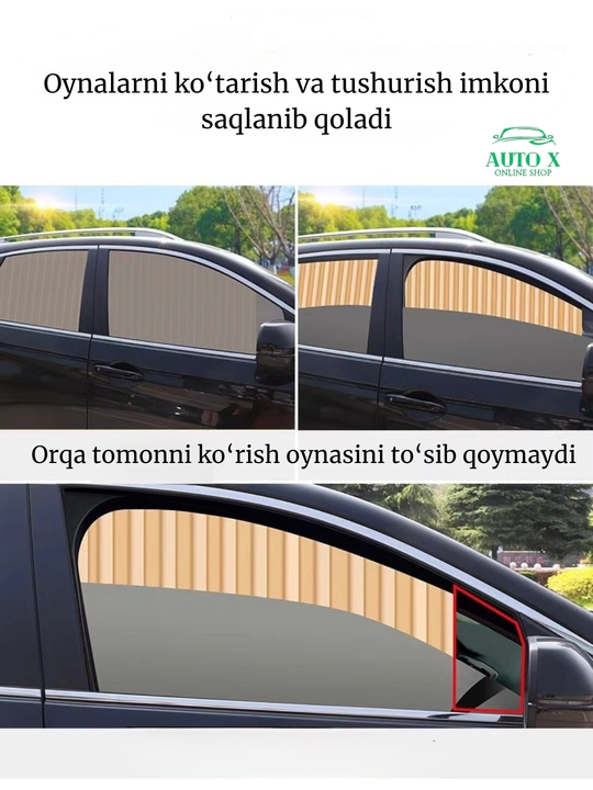 Автомобильные солнцезащитные шторки на окна 4 шт, магнитные универсальные защита от солнца