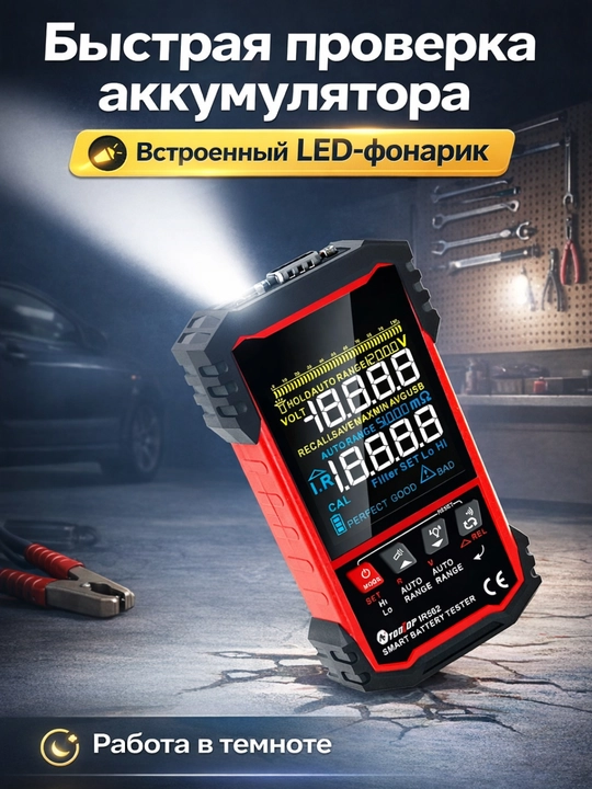 Aqlli Batareya Diagnostika Testeri TOOLTOP IR502