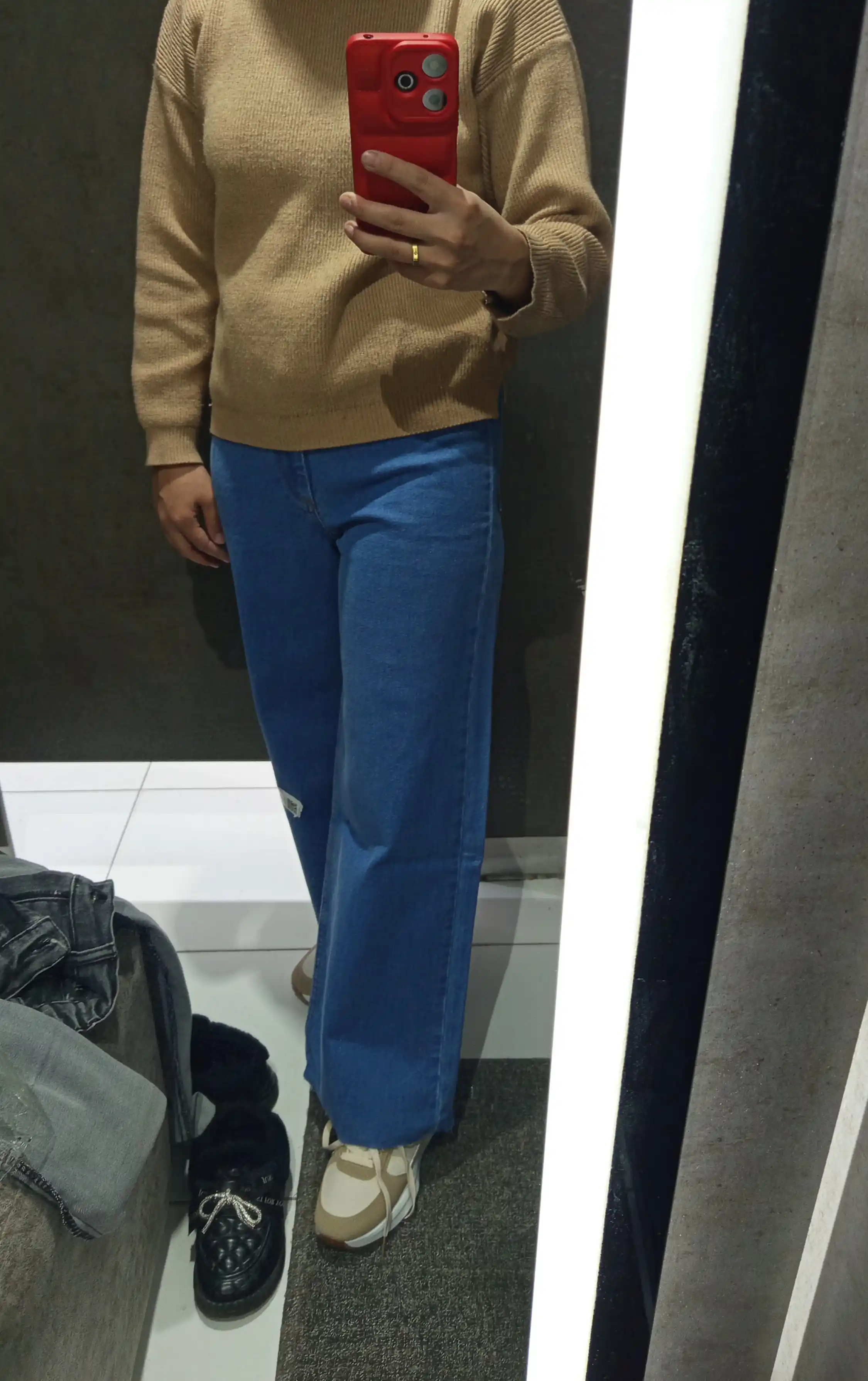 Denim ayollar jinsi shimlari, baland belli