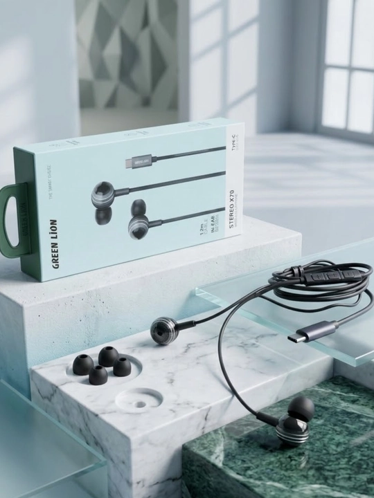 Проводные наушники Green Lion Stereo X70, Type-C, с микрофоном - 