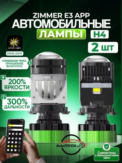 Мини-линзы ZIMMER E3 APP — яркий свет, дальнее освещение и управление через APP — AVTOBOO-ZIMMERE3APP