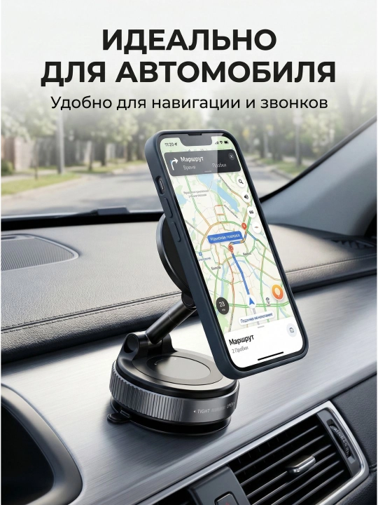 Avtomobil uchun magnit vakuumli telefon ushlagichi Magsafe bilan, 360 darajali, prisoskali