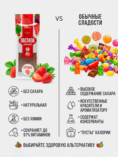 Пастила ,клубника, натуральный фрукт, biorganic