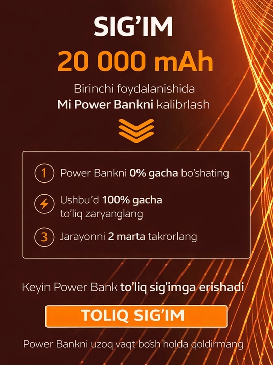 Redmi Power Bank 20000 mAh 18W – внешний аккумулятор с портами USB-A и USB-C