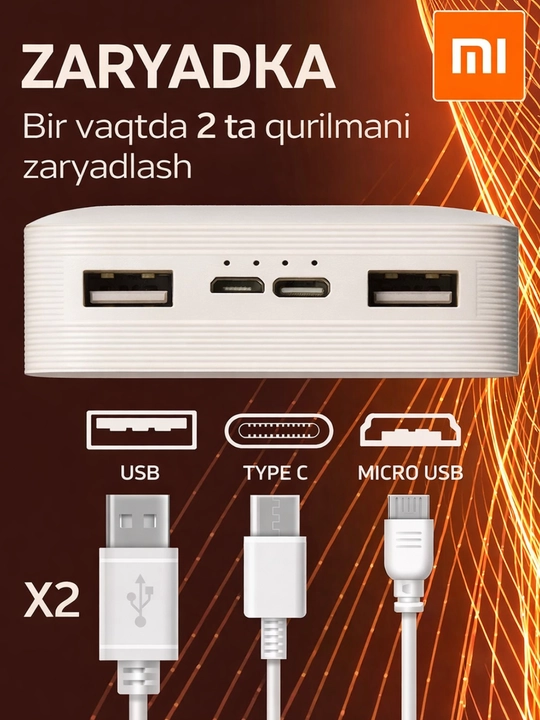Redmi Power Bank 20000 mAh 18W – внешний аккумулятор с портами USB-A и USB-C