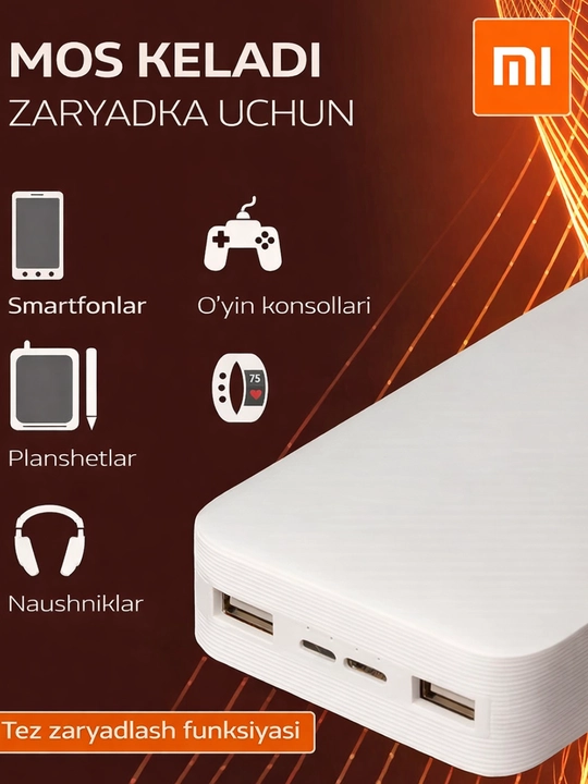 Redmi Power Bank 20000 mAh 18W – внешний аккумулятор с портами USB-A и USB-C