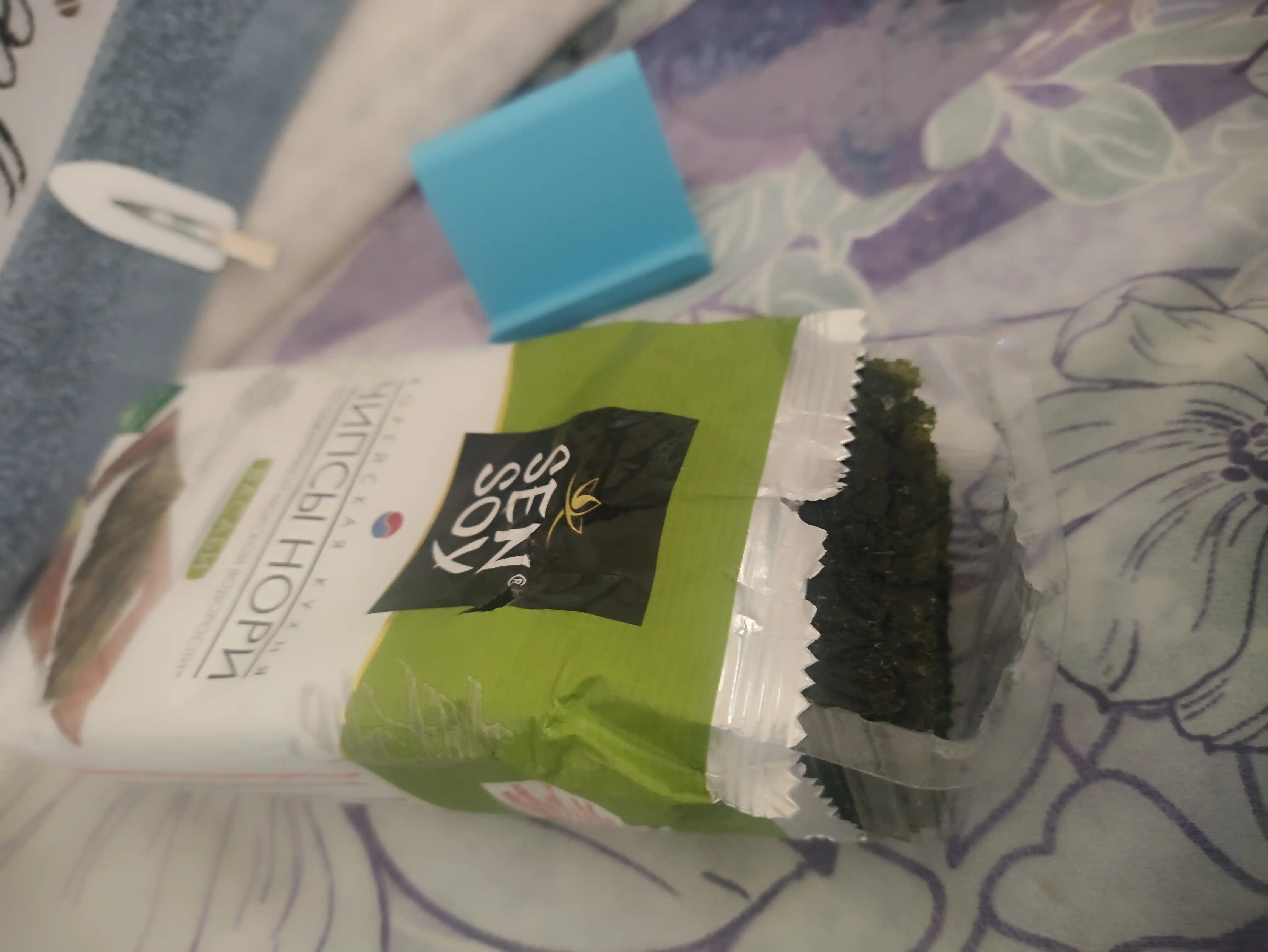 Чипсы-нори из морской водоросли Sen Soy Wasabi, 4.5 г