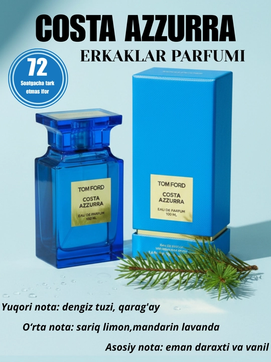 Erkaklar parfumi Tom Ford Costa Azzurra Eau de Parfum 100 ml dengiz hidli atir - 